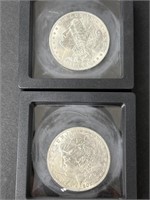 Pair of 2021 Morgan CC Silver Dollar Reproduction.