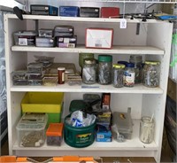 WHITE SHELF AND CONTENTS