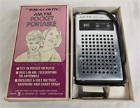 Realistic Am/fm Pocket Portable Radio In Box