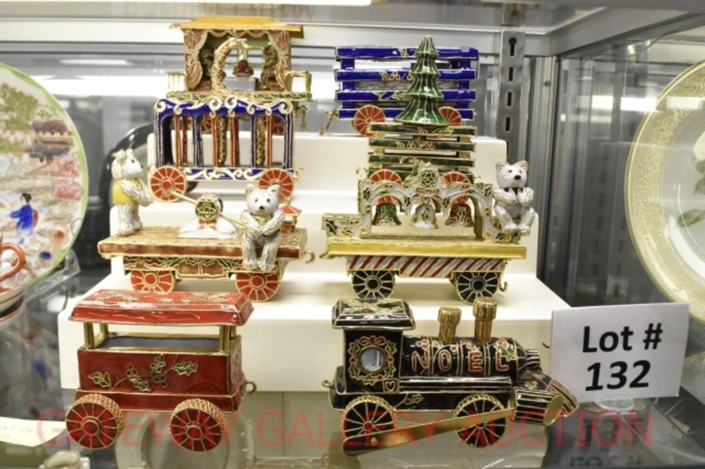 Decorative Enamel Christmas Train: