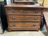 Antique Victorian Carved Oak Dresser.