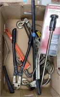 BOLT CUTTER, PRY BAR, LG. WRENCHES, COMEALONG LOT