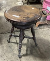 Antique Ball & Claw Foot Piano Stool.