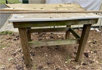 WOODEN TABLE AND BOARD LOT