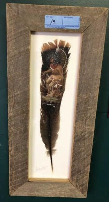 PAINTED TURKEY FEATHER BY JOHN HAMMERS
