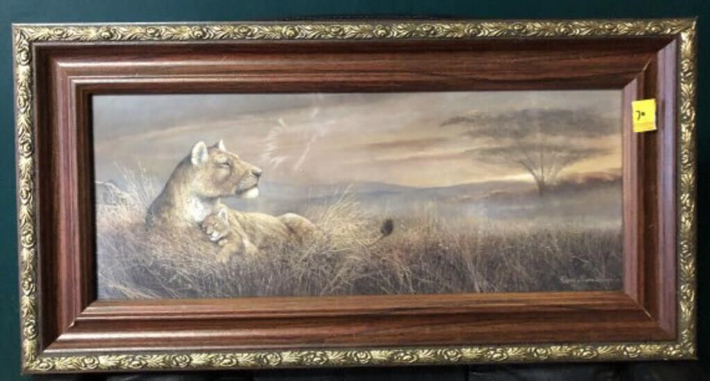 LIONESS & CUB PRINT BY RUANE MANNING