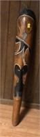 AFRICAN ART - CARVED WOOD TRIBAL MASK - 44"