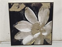 Metallic Tone Framed Flower Print 33×33×1.5"