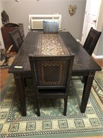 DINETTE SET: TABLE AND 4 CHAIRS AND RUG