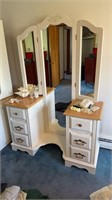 Wooden vanity and full length mirror- *missing