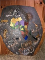AFRICA ART - CONTINENT AND ANIMALS