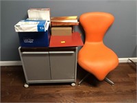 OFFICE SUPPLIES, CABINET AND CHAIR