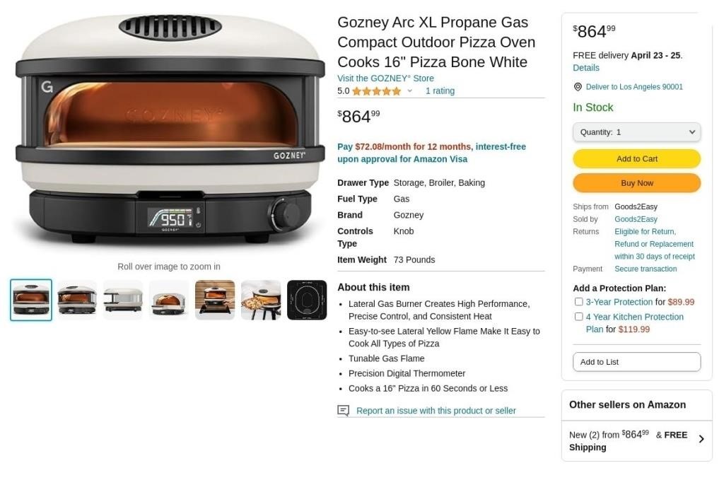 W2148  Gozney Pizza Oven Arc XL Propane 16