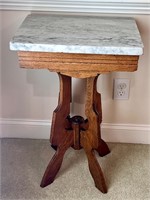 Vintage Side Table/Parlor Table with Marble Top