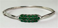 Sterling Emerald Hinged Bracelet 15 Gr (Gorgeous)