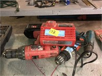 3 BATTERY POWERED DRILLS - ONE HAS NO BATTERY
