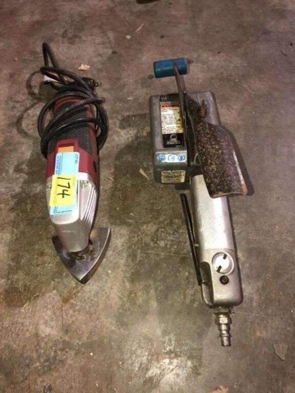 ELECTRIC SANDER AND AIR STRAPPING TOOL