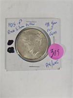 1925 P AU UNC PEACE SILVER DOLLAR