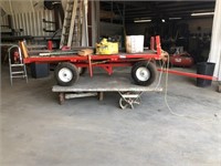 2 MATERIAL CARTS: ONE W/RUBBER TIRES AND
