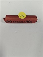 ROLL OF 1957 D WHENAT PENNIES