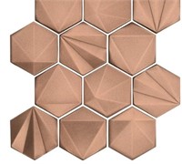 Geometal Bronze Metal Mosaic - 3" X 3" Hexagon