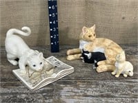 2 Lenox cat figures