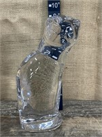 HEAVY signed crystal cat figure