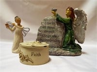 Faith Trinket Box, Flute playing angel,