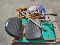 LAWN MOWER SEAT, 2 FOLDING DIRECTORS CHAIRS