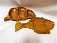 Wooden Serving Trays - Fish Tray Stamped Haiti -