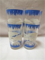 Vintage Polar Bear Icicles Drinking Glasses