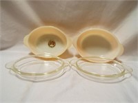 (2) Anchor Hocking Fire-King Copper Tint Ovenware