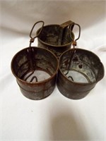 (3) Antique 2 Cup Sifters