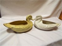 Frankoma Pottery 208A Duck Planters Yellow &