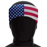 R7089  Shimmer Anna Ear Warmer, USA Red White and