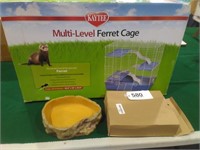 Multi-Level Ferret Cage, Repti-Zoo Bowl