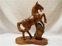 Wooden Hand Carved Raring Horse -- Philippines