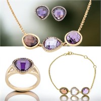 Set of 4 Gold-Plated CZ Jewelry Collection