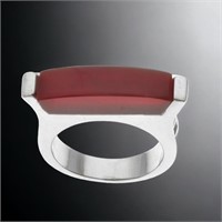 Bold Carnelian Sterling Ring - Size 7