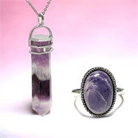 Exquisite Purple Gemstone Jewelry Set