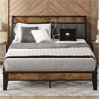 1 LIKIMIO Queen Bed Frame, Storage Headboard with