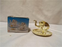 (2) Silver Plated Elephant Ring Holders 3"