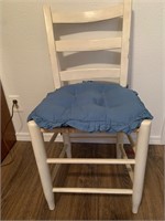 White Wooden Chair with Woven Seat