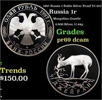Proof 1997 Russia 1 Ruble Silver Proof Y# 612 Grad