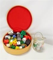 Zipper Case with Marbles Dice Game Pieces Dominos