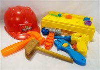 Plastic Toy Work Bench Tools Hard Hat