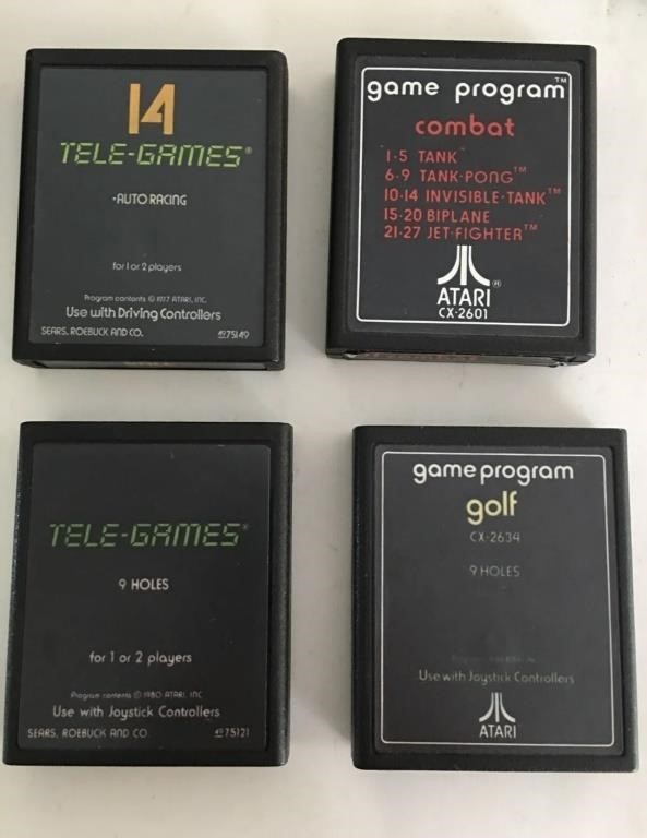 4 Atari 2600, 1980s  Video Games Combat  Golf