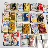 Box of multiple TY Beanie Babies in packaging Lot