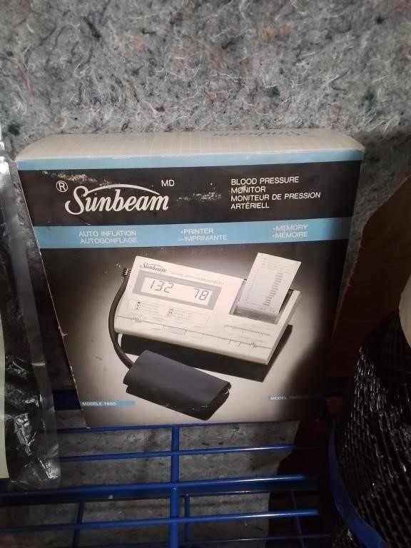 Sunbeam blood pressure monitor in the box