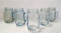 Blue Tint County Fair Drinking Jars with Handles